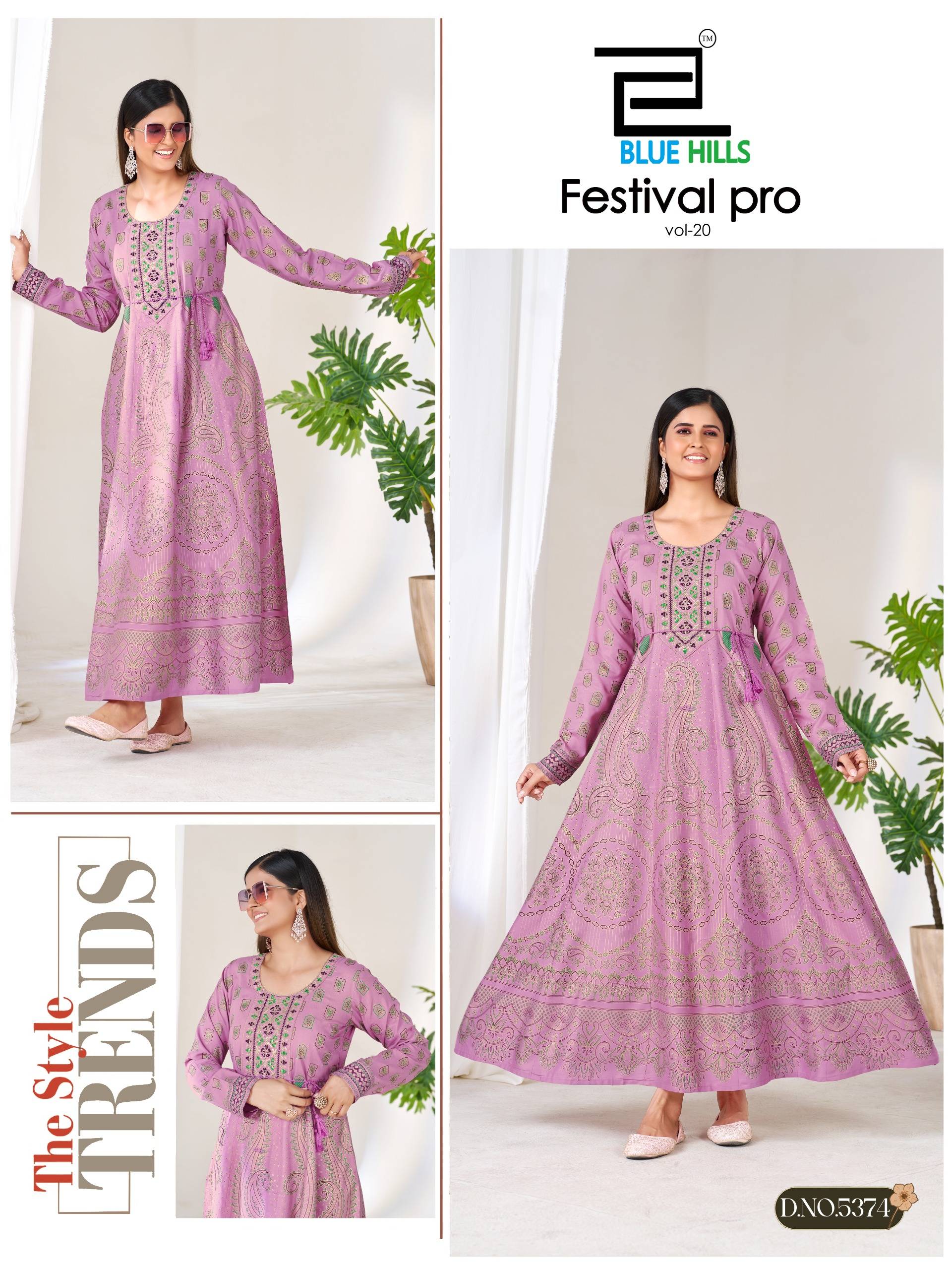 Festival Pro Vol.20 By BLUE HULLS Designer Ethnic Wear Collection Rayon Kurtis At Wholesale Price